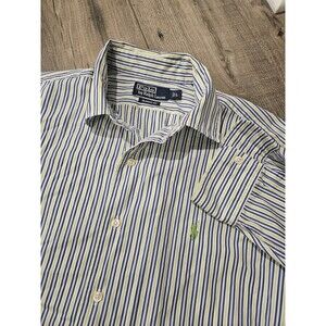 Men's Polo Ralph Lauren Classic Fit Striped Button Down Shirt  Large Cotton